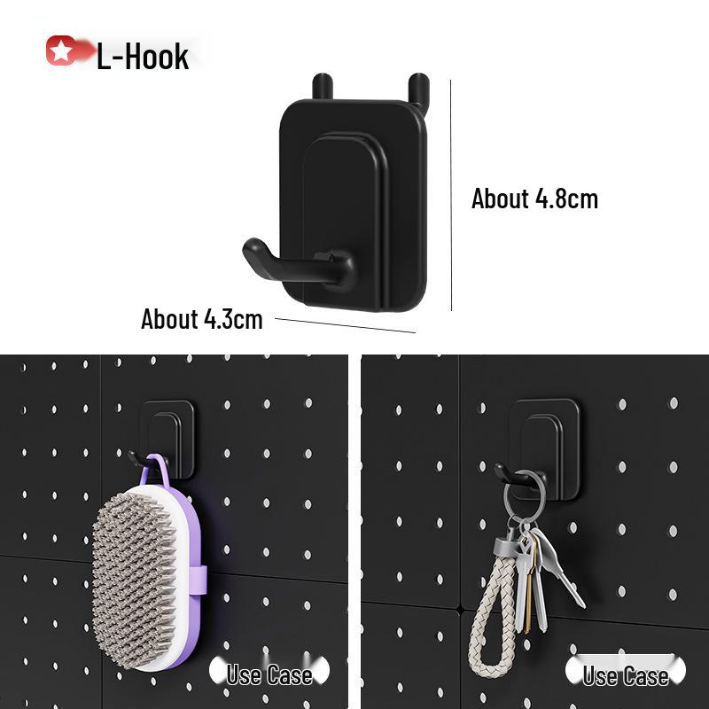 Pegboard Wall Organizer with Hooks - No-Drill Storage Rack for Entryway or Study Room.