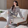 Pajamas Women'S Winter 2024 Three-Layer Thickened Velvet Woven Cotton Jacket Autumn And Winter Warm Loungewear