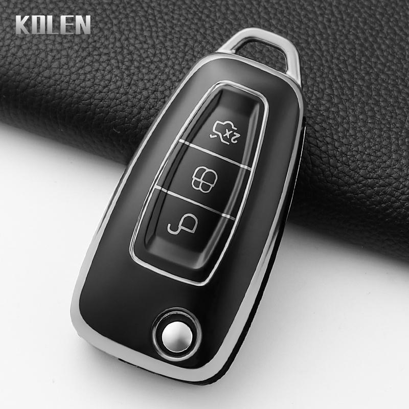

Fashion Tpu Car Key Case Cover For Ford Ranger C-Max S-Max Focus Galaxy Mondeo Transit Tourneo Custom Protected Shell Keychain
