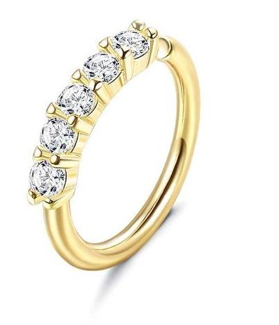 Bobisty 1PC Stainless Steel Cartilage Ring Paved CZ Leaf Flower Crawler Nose Ear Cartilage Nose Ear Piercing Hoop Round&Nose Rings & Studs&Ears