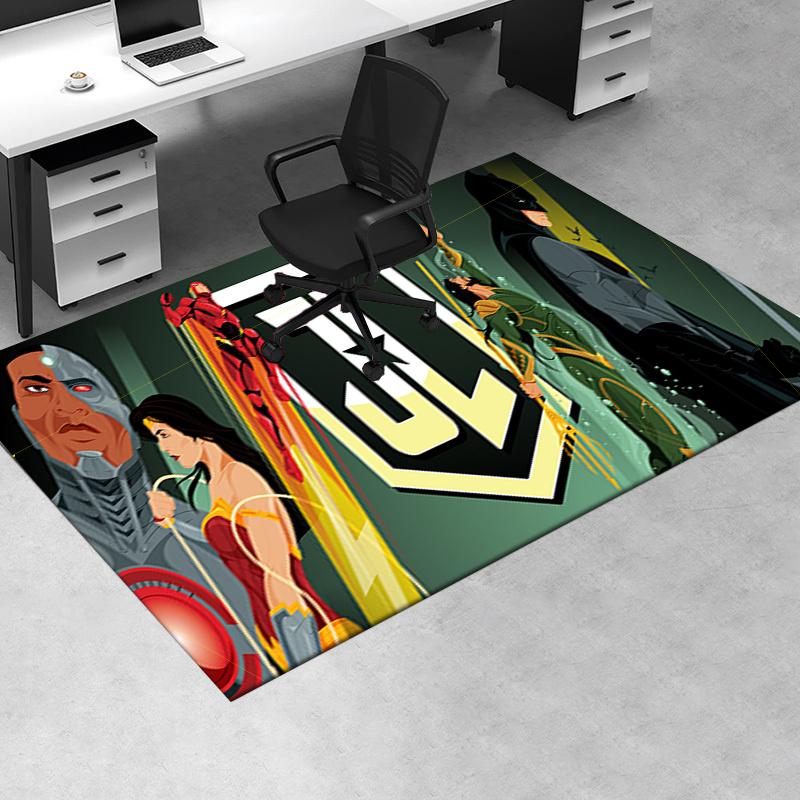 

Justice League Movie Poster Art Print Wall Decor Office Mat Home Decor Office Desk Chair Rugs Chair Carpet for office Chair Mat Gift For Hal 60cm by 90cm