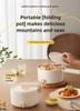 1.6L Foldable Handle Non-Stick Electric Pot, Multi-Function Cooker for Home/Dorm/Solo | Noodles, Hot Pot, Soup, Compact Design