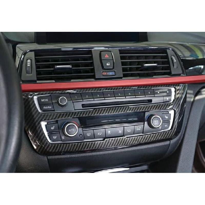Carbon Fiber Console CD/AC Panel Cover Trim For BMW 3 4 Series F30 F31 2013-2018