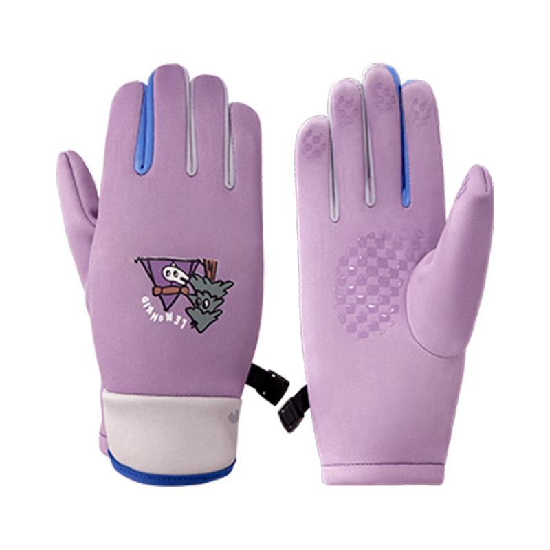 Lemon Baby Boys' and Girls' Waterproof Winter Ski Gloves, Split Finger Design for Cycling, Warm Plus Velvet Lining.