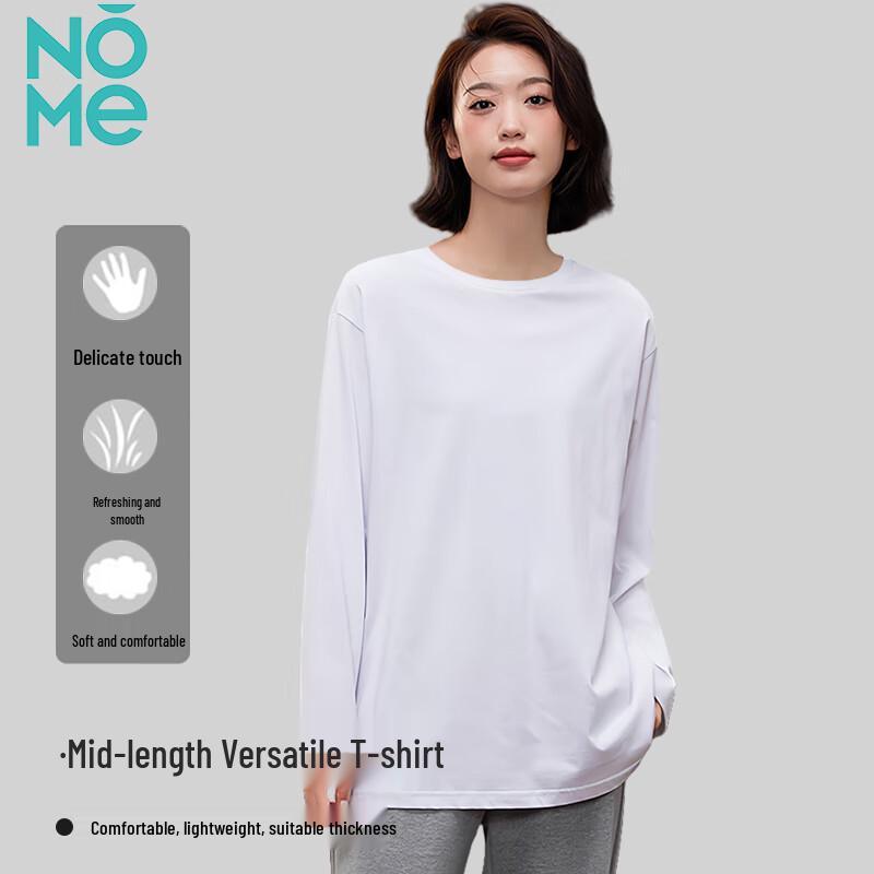 

NOME Women s Loose Cotton Long Sleeve T-Shirt M