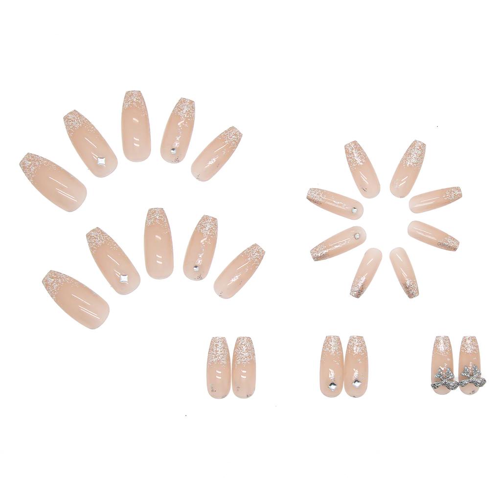 Umělé nehty Nálepky na nehty vílí s dlouhým opotřebením Diamantový motýl Nálepky na nehty Odnímatelné Nálepky na nehty Nálepky na zdobení nehtů