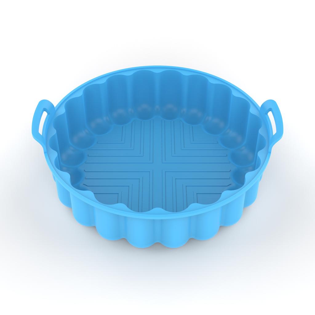 Air Fryer Silicone Round Air Fryer Silicone Pot Reusable Silicone Kitchen Air Fryer Liners Food Safe Non Stick Basket Accessorie