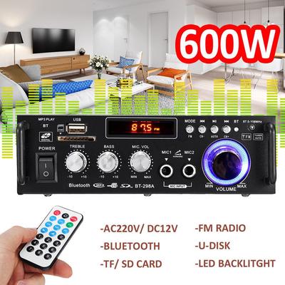 Amplificadores de Audio Domésticos de 600W Amplificador con Conector Bluetooth Subwoofer Amplificador de Cine en Casa Sistema de Sonido Amplificador
