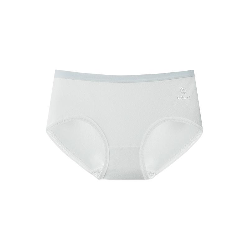Female Spring and Summer Thin Cotton 7A Antibacterial Breathable Non Trace Middle Waist Triangle Briefs