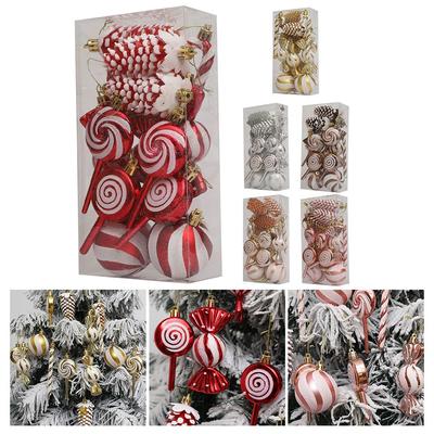 Colorful Candy Cane Christmas Ornaments Set of 15 for Tree Decorations