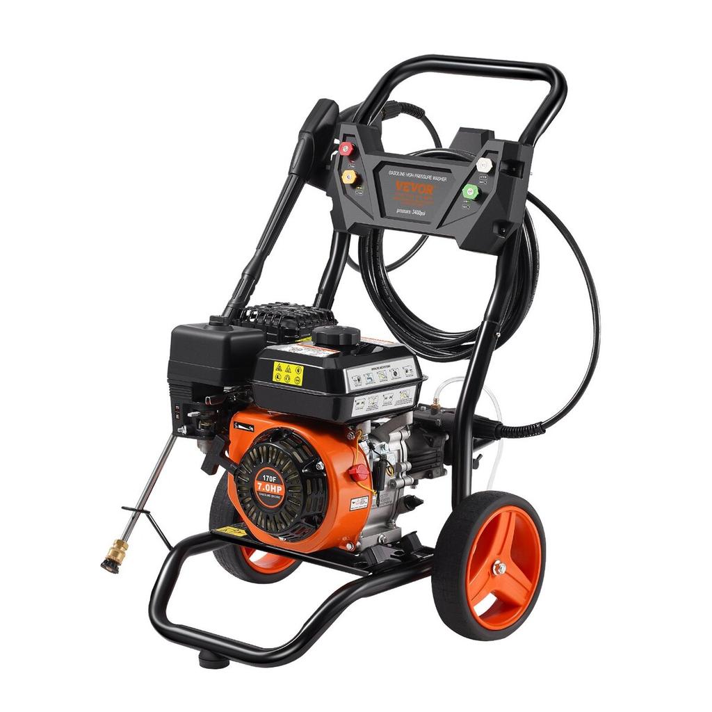 Gas Pressure Washer 3400 PSI 2.6 GPM with 5 Nozzle Set for Cars Vertical