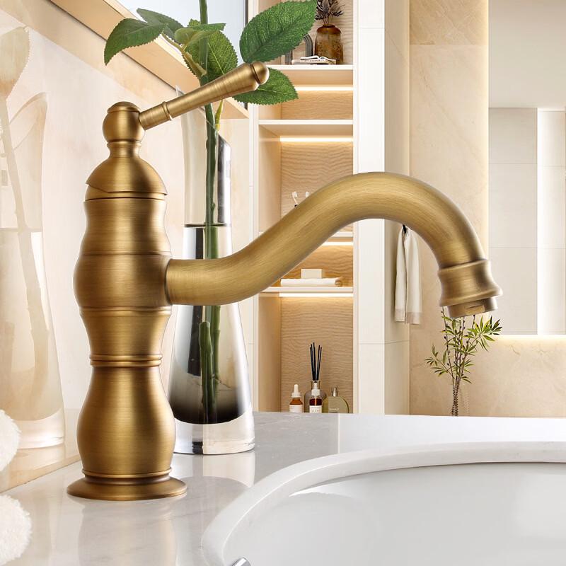 OEING American Style Antique Wall-Mounted Bathroom Faucet