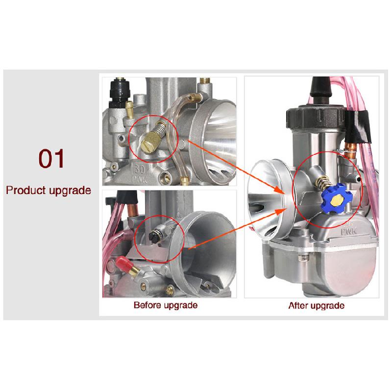 CNC Roter Motorradvergaser Aus Billet-Aluminium Mit Bequemer Luft-Kraftstoff-Gemischregelung Und Leerlaufregelung Für Keihin Pwk Vergaser 21 Mm-34 Mm