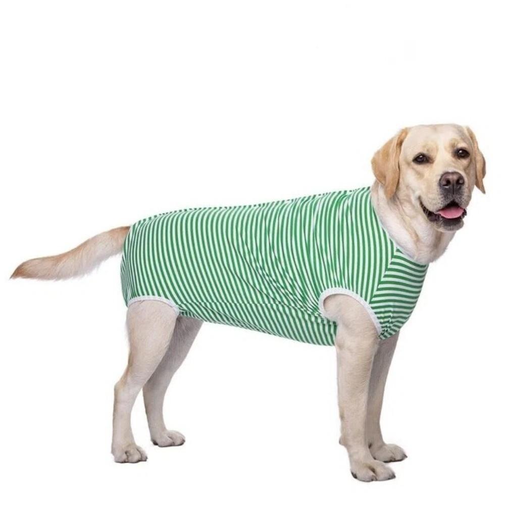 Striped Pattern Dog Recovery Suit Elastic Pet Surgery Suit Recovery Shirt  Medium Large Dogs Pet