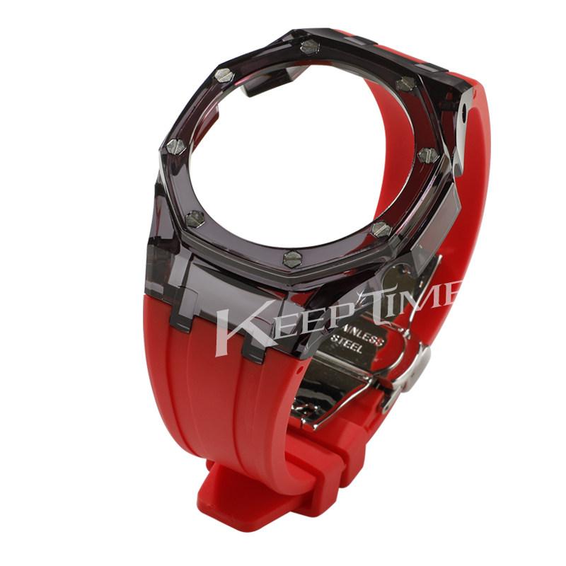 For Casioak G-Shock GA-2100 GM-2100 GMA-S2100 GA2100 Mod Kit Transparent PC Case Rubber Strap Watchband Replacement Accessories