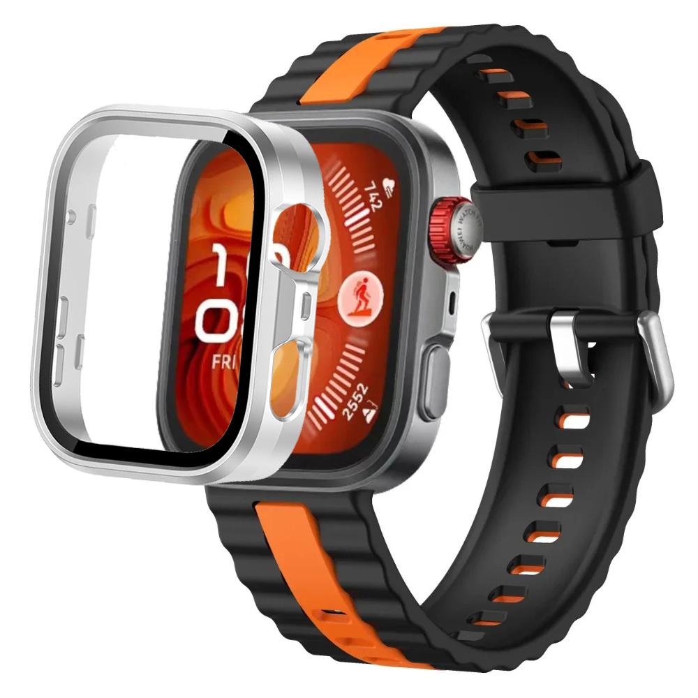 Silikonarmband+PC-Hülle für Huawei Watch Fit 4/Fit 4 Pro Intelligentes Armbandteile für Huawei Watch Fit 3 Uhr Schutzhülle