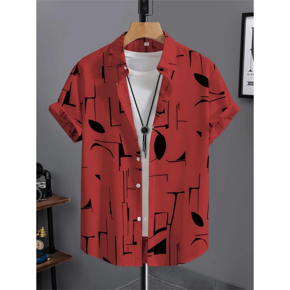 Simple Men's Shirt 3D Printed Retro Fashion Topshort Sleeve Beach Sweatshirt Street Hawaii Short Sleeved Shirt Men's Clothing