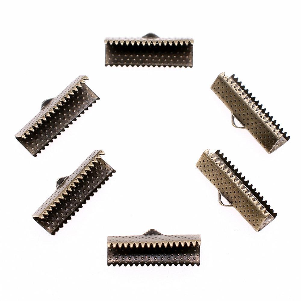 Bandenden Crimp-Clips Antikstil Zubehör für die Schmuckherstellung 8 Größen 4 Farben