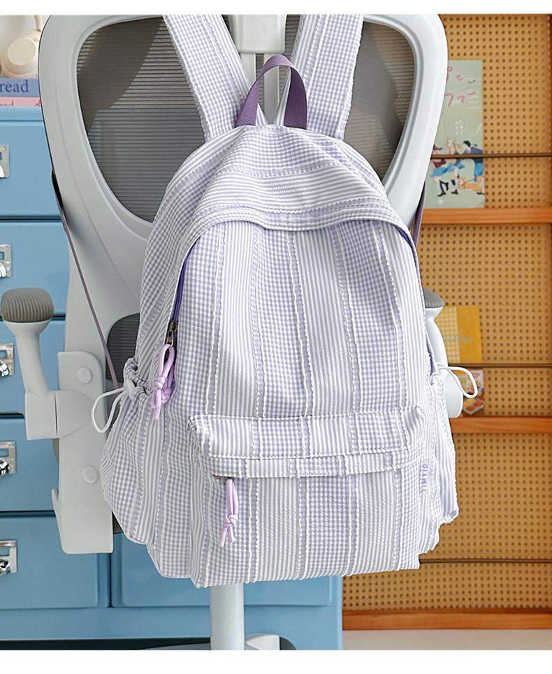 Schoolbag Korean Version Ins College Style Schoolbag for Female Junior High School Students Cute Small Fresh Backpack Large Capacity Casual Backpack