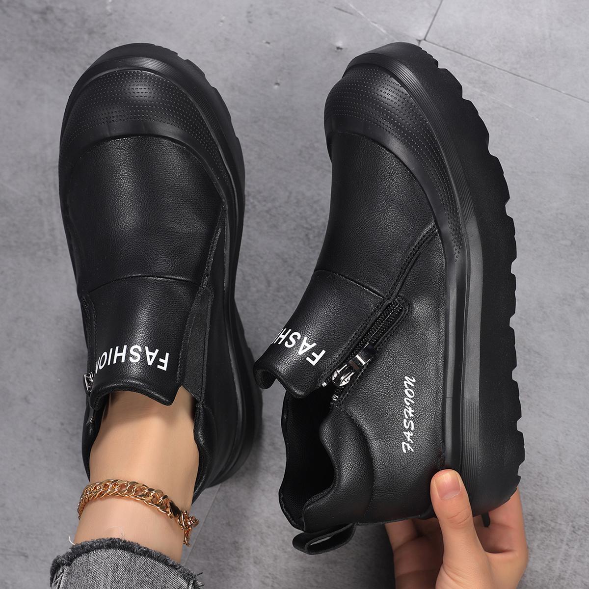 

Повседневная обувь для женщин Мягкая подошва Для ежедневной носки Женские короткие ботинки Ретро Мотоциклетные Толстая подошва Рабочие ботинки 36 чёрный