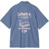 Loose Fit Short Sleeve Shirt With Patch Pocket Design Men Shirts Blue I034738-2X7-XX
