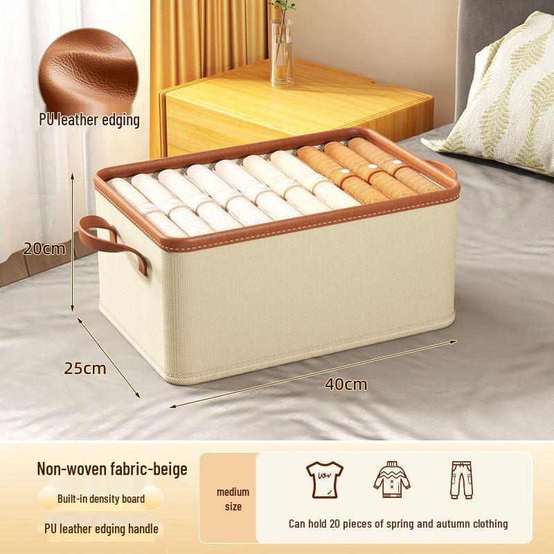 Foldable Wardrobe Drawer Organizer Box with Lid for Clothing, Underwear, and Pants Storage