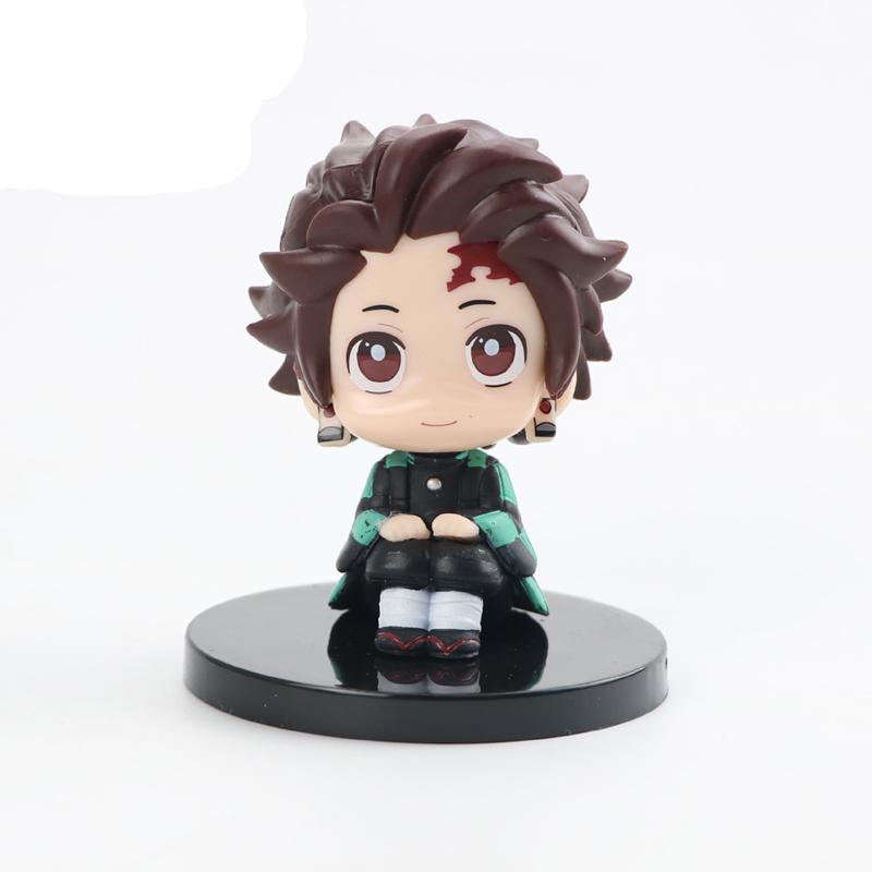 6pcs 7cm Anime Figure Demon Slayer Nezuko Tanjirou Zenitsu Inosuke Kyoujurou Kanawo Kawaii Toy Figural Nendoroid Pvc Model Gifts