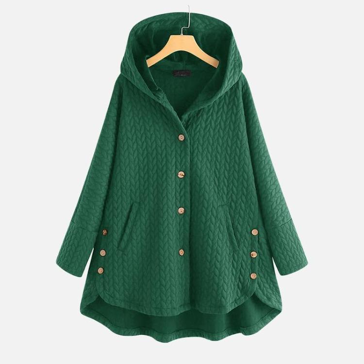 Women's Casual Loose Hooded Jacket for Spring and Autumn Regular Fit Long Style
