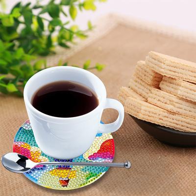 6Pcs Diamond Painting Coasters Hot Air Balloon DIY Diamond Crafts Projects Diamond Art Crafts for  Adults Gift