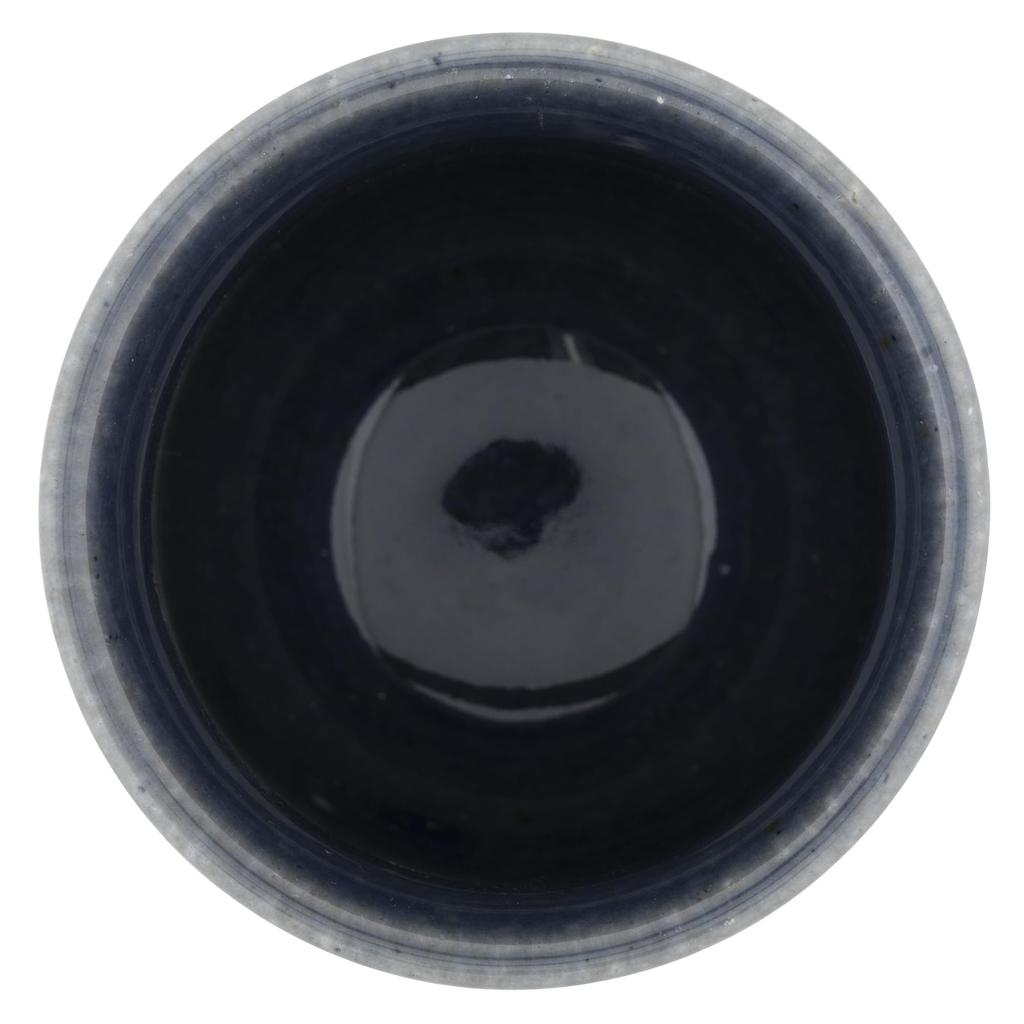 Tatara Teacup Finely Carved Made in 10503 (150cc), Craftsman's Teacup, Indigo, Ceramic, Japan,
