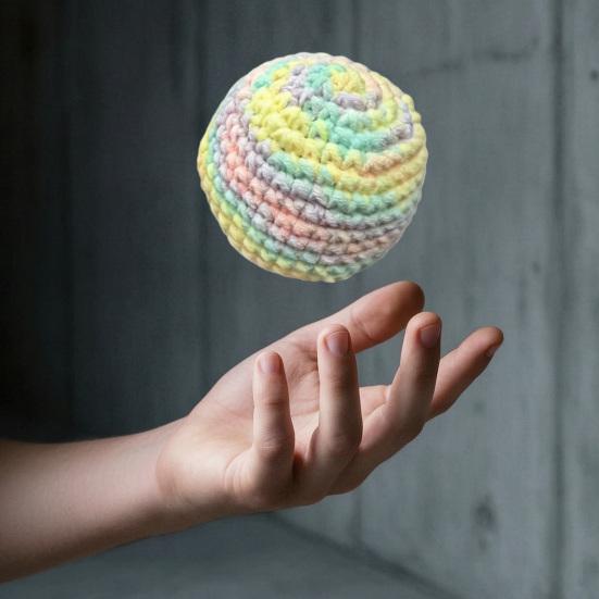 Soft Knitted Footbag, Handmade Crochet Juggling Balls for Kids, Sensory Play Sandbags, Colorful Toss Game for Preschool Playground