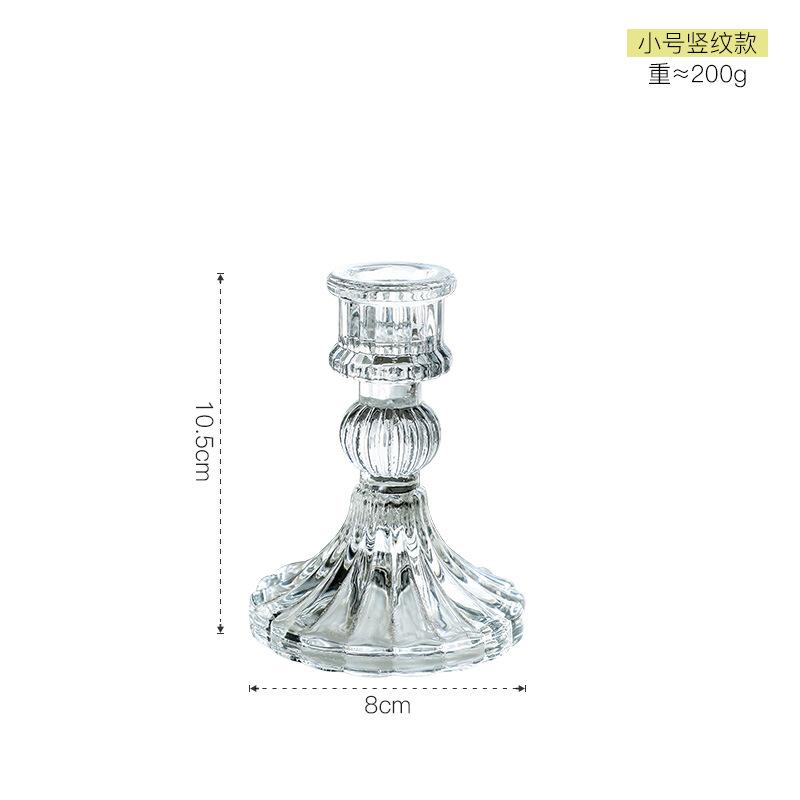 Vintage Clear Crystal Glass Candlestick Valentine'S Day Romantic Candlelight Dinner Shooting Props Home Wedding Decoration Premium Quality