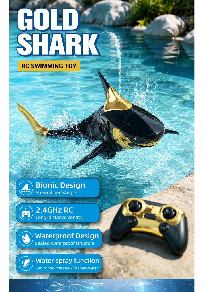 Remote Control Water Spray Shark Submarine for Kids 2.4G