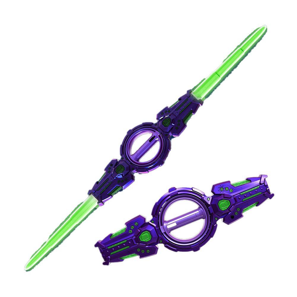 Cool Double-edged Lightsaber With Telescopic Bearings Rotating Cool Lighting And Sound Effects A Boy's Toy Gift