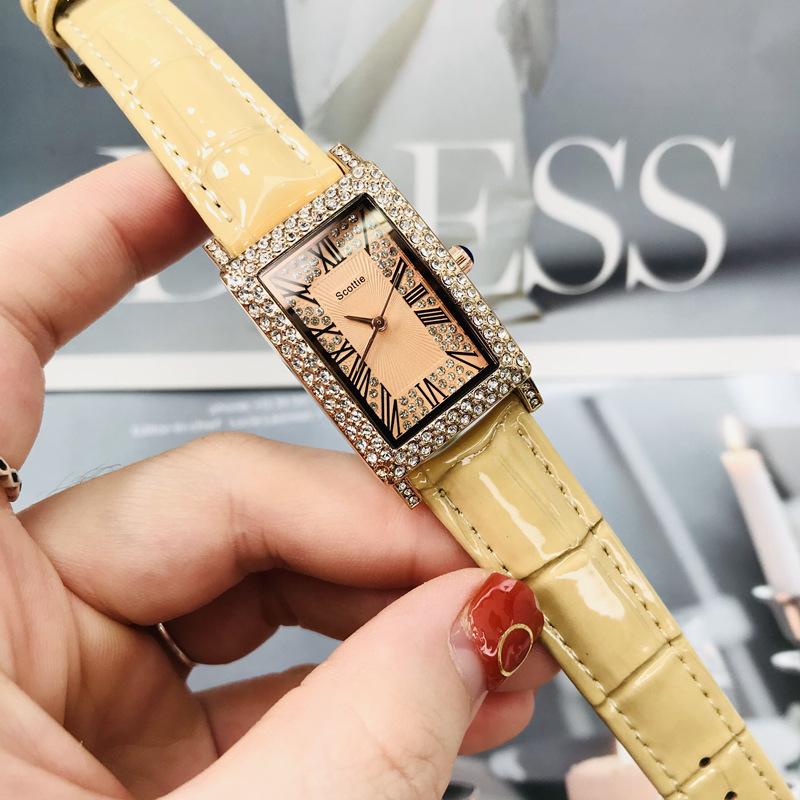 Rectangle Gypsy Star Diamond Watch Women'S Leather High-End Delicate Women'S Watch