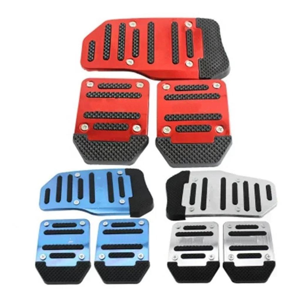 Pedal Brake Car Pedal Universal Modified Brake Axle Clutch Aluminum Alloy Pedal Anti-Slip (Manual-Silvery)