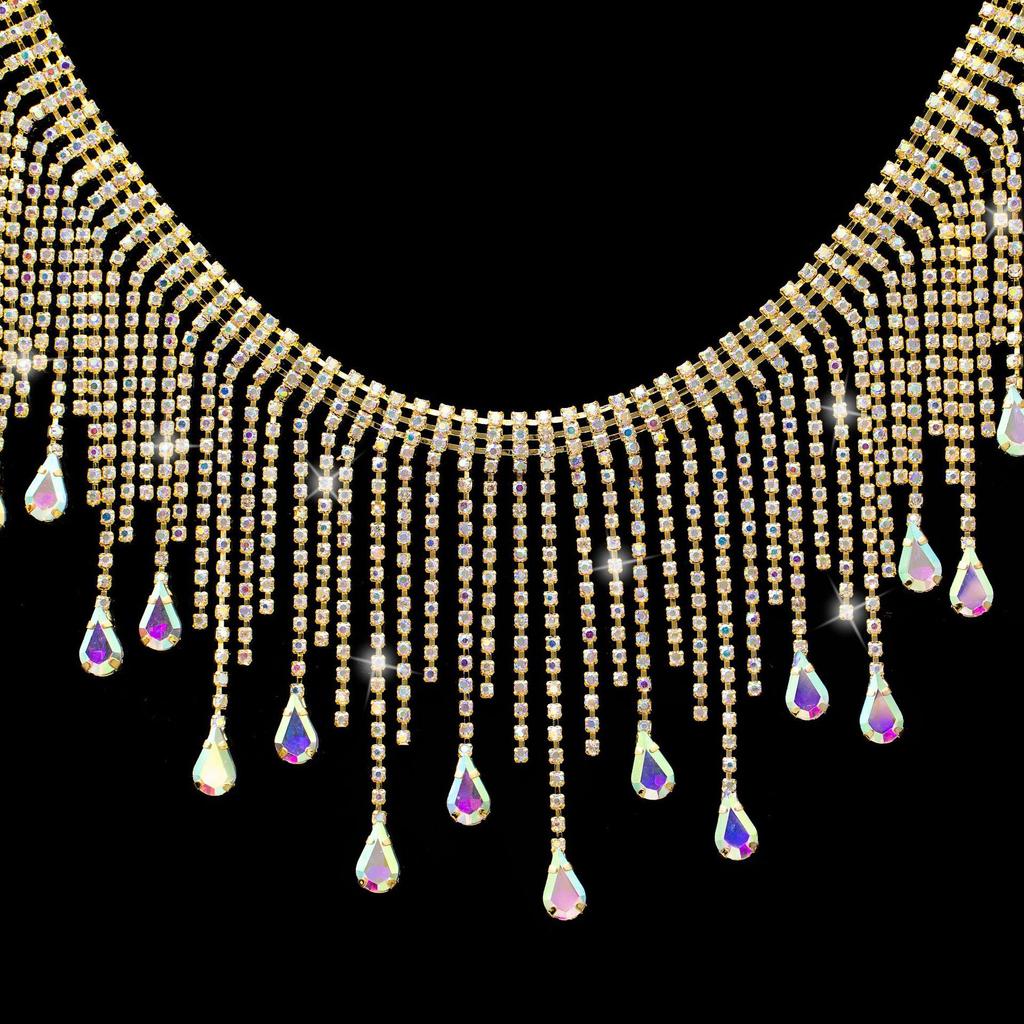 Tassel Water Drop Rhinestone Chain for DIY Wedding and Evening Gowns