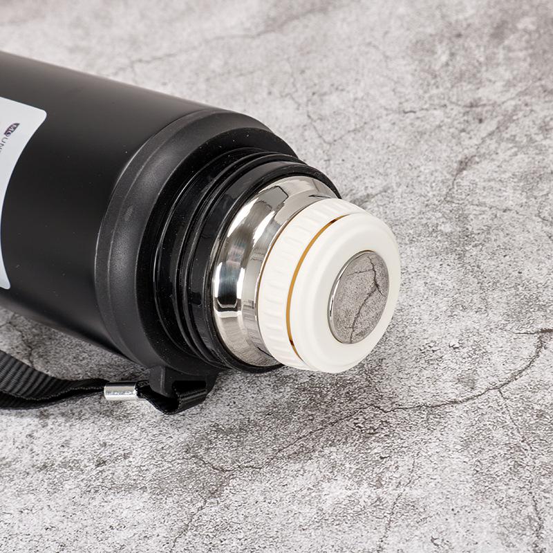 Bouteille d'eau de sport isotherme en acier inoxydable 304 de grande capacité avec cordon - Tasse cadeau portable pour l'extérieur