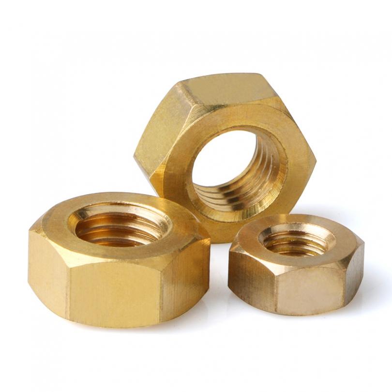 1Pc M4/M5/M6 Brass Hexagonal Nuts, Household Furniture Assembly and Daily Equipment Fixing Fastener Accessories