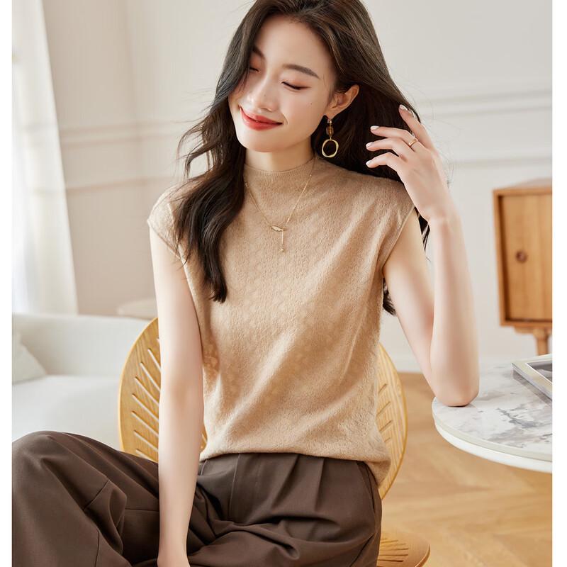 Женский безрукавный жилет из смесовой шерсти с жаккардовым узором L