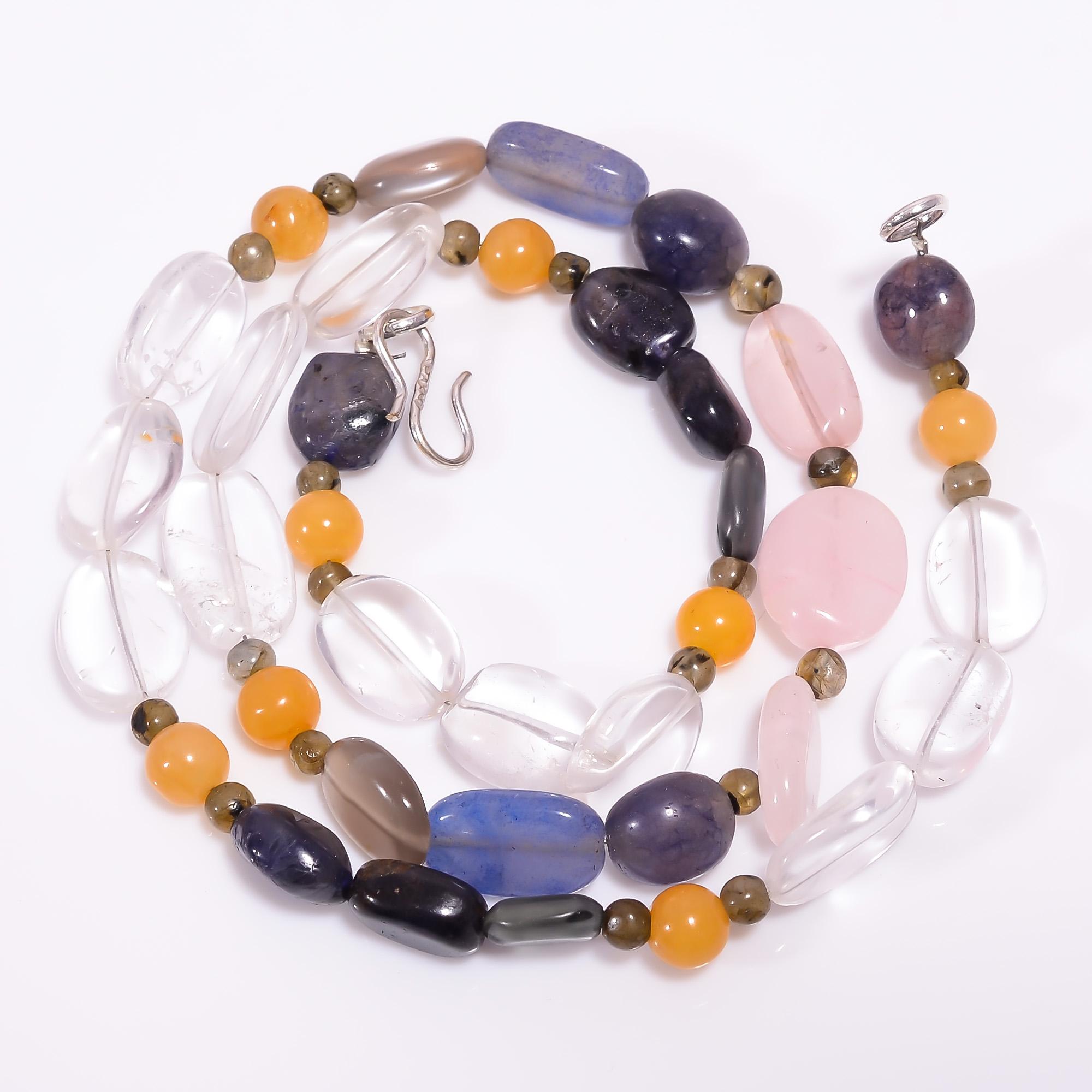 

Натуральный Кристалл Розового Кварца ИОЛИТ Драгоценный Камень Бусы Ожерелье 4-13 мм 18 UB-7982 UB-7982