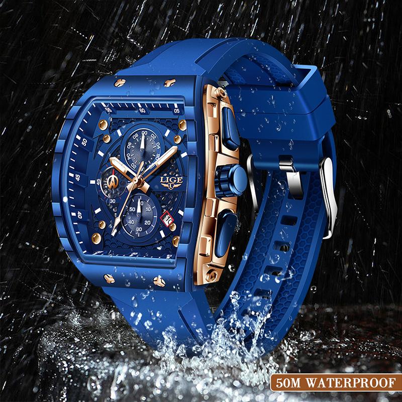 LIGE Top Brand Luxury Watches Men Sport Waterproof Quartz Mens Watch Military Luminous Dive Wristwatch Male Reloj Homre