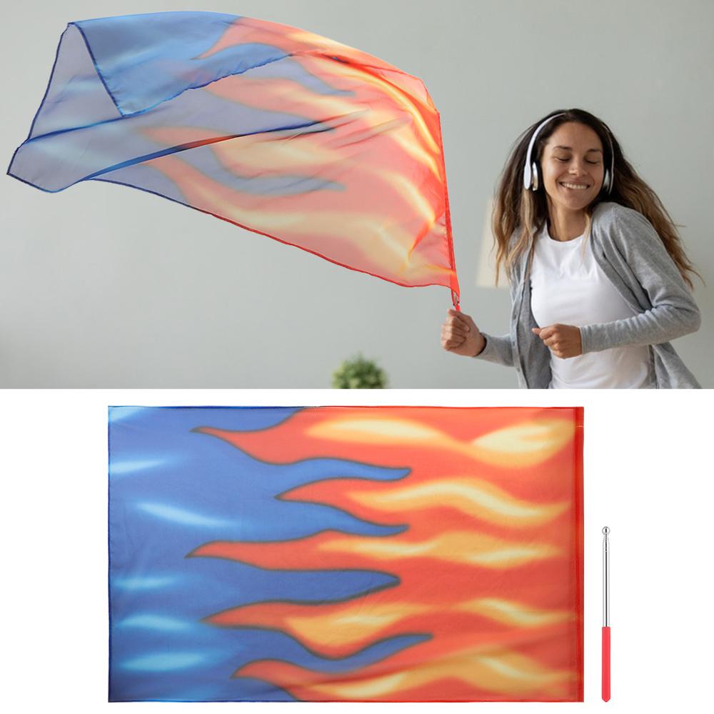 Multicolor Belly Dance Accessories Props Scalable Rods Colorful Scarves Flag New Dance Props