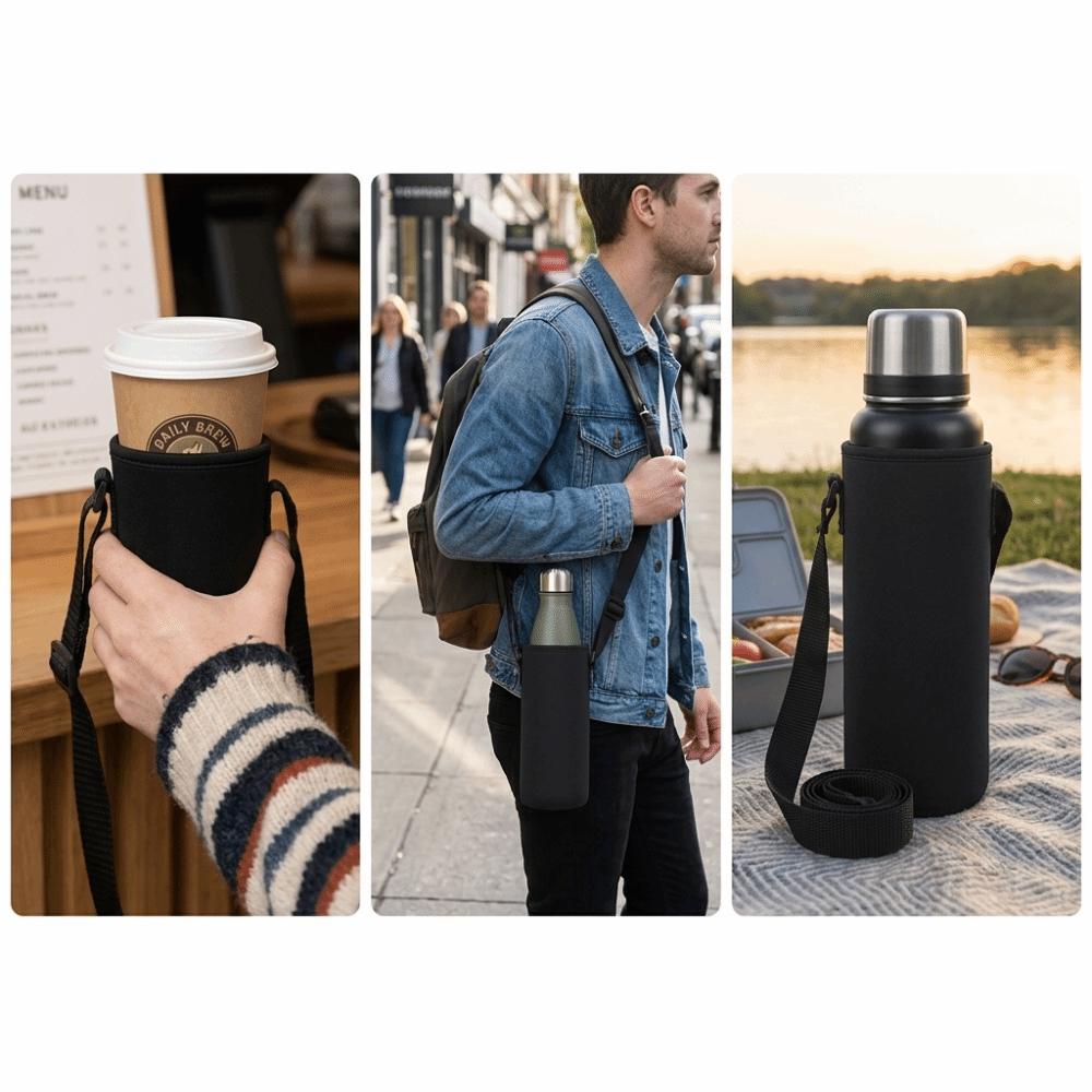 Heat Insulation Function Heat Insulated Holder Elastic Adjustable Opening Cup Holder Outdoor