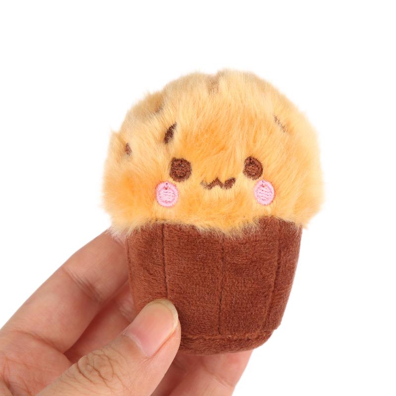 Soft Kawaii Mushroom Plush Keychain Cute Cupcake Teacup Design Mini Keyring Bag Pendant for Girls Daily Use