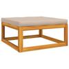 6 piece Garden Lounge Set with Taupe Cushions Solid Wood