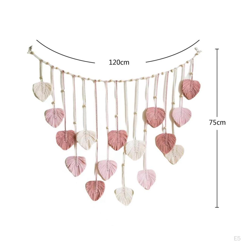 Handcrafted Leaf Tassels Macrame Wall Hanging for Apartment Decor
