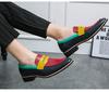 New Shoes for Men Patent Leather Casual Shoes Pointed Toe Patchwork Colors Business Leisure Dress Shoes