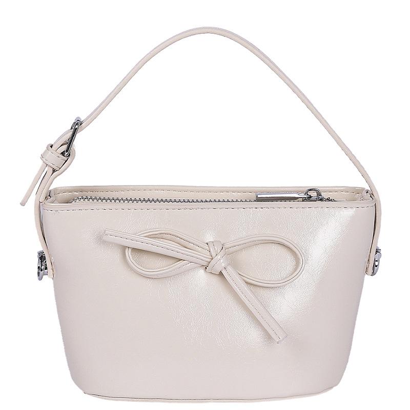 New Sweet and Fashionable Bow Bucket Women's Bag Shoulder Oblique Span Small Bag Simple Trendy Bag