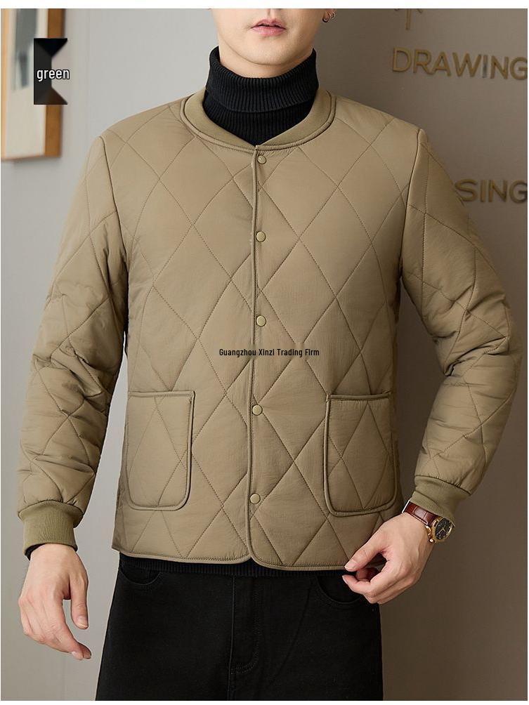 Men's Ultra-Lightweight Cotton Jacket with Stand Collar - Warm, Casual, Versatile Outerwear for Autumn & Winter.